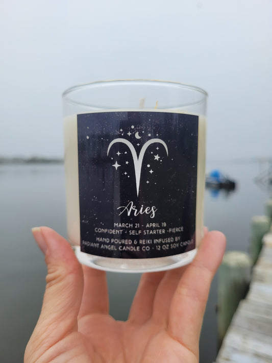 Zodiac Candles- Scented Crystal Candles