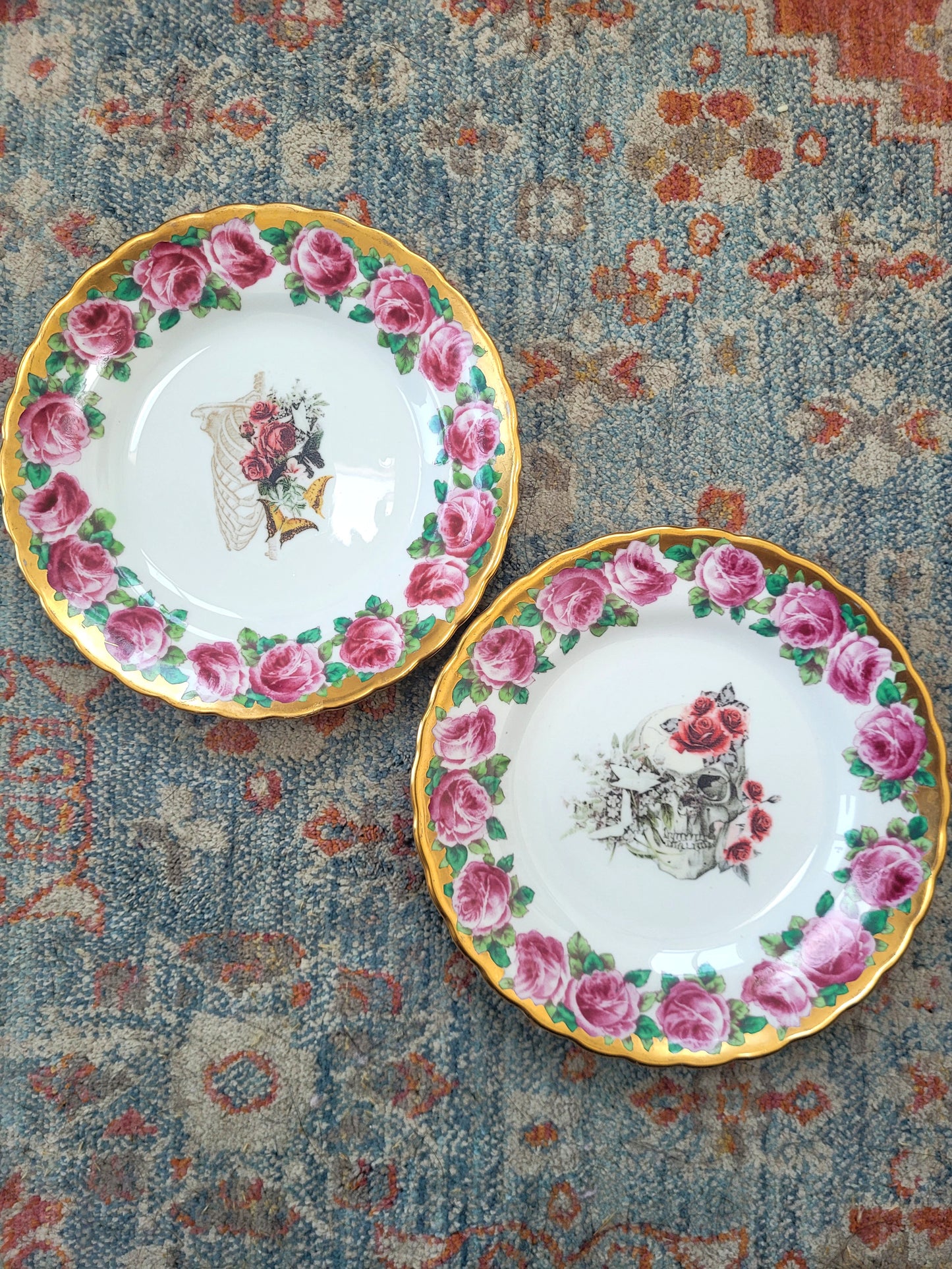 Rose Garden Skull Plate