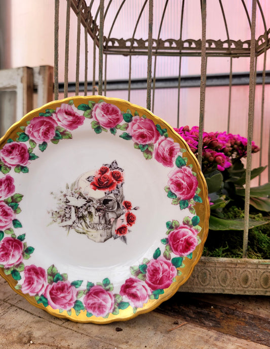 Rose Garden Skull Plate