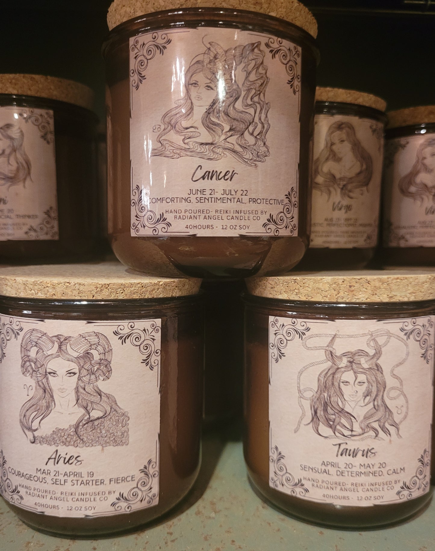 The Apothecary  Zodiac Goddesses- Scented Crystal Candles