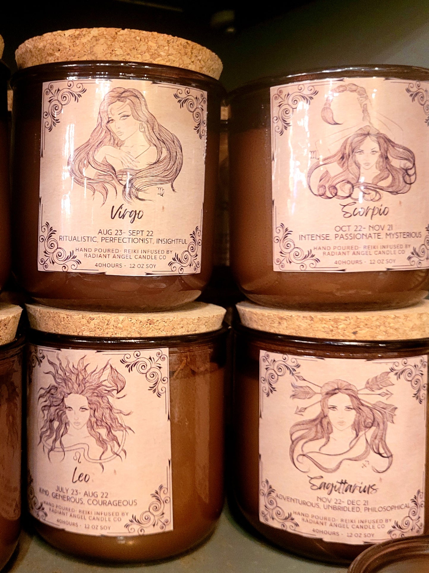 The Apothecary  Zodiac Goddesses- Scented Crystal Candles