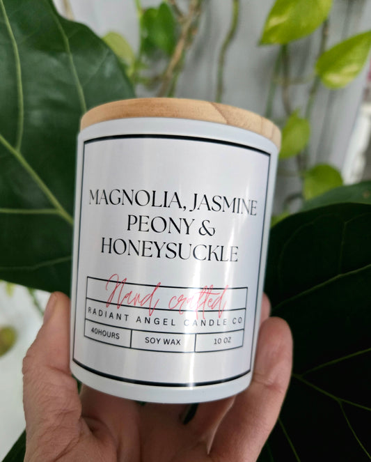 Magnolia, Jasmine, Peony and Honeysuckle Scented Soy Candle