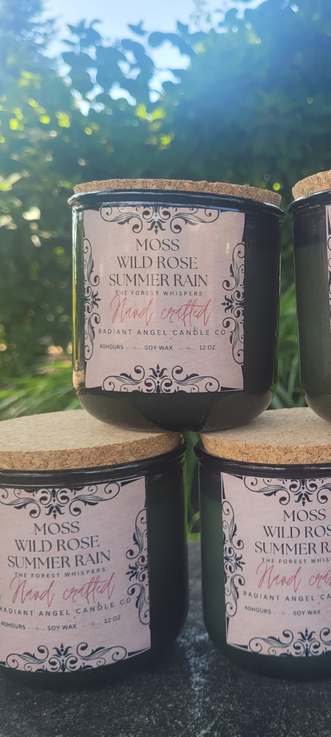 The Forest Whispers- Moss, Wild Roses & Summer Rain Scented Soy Candle