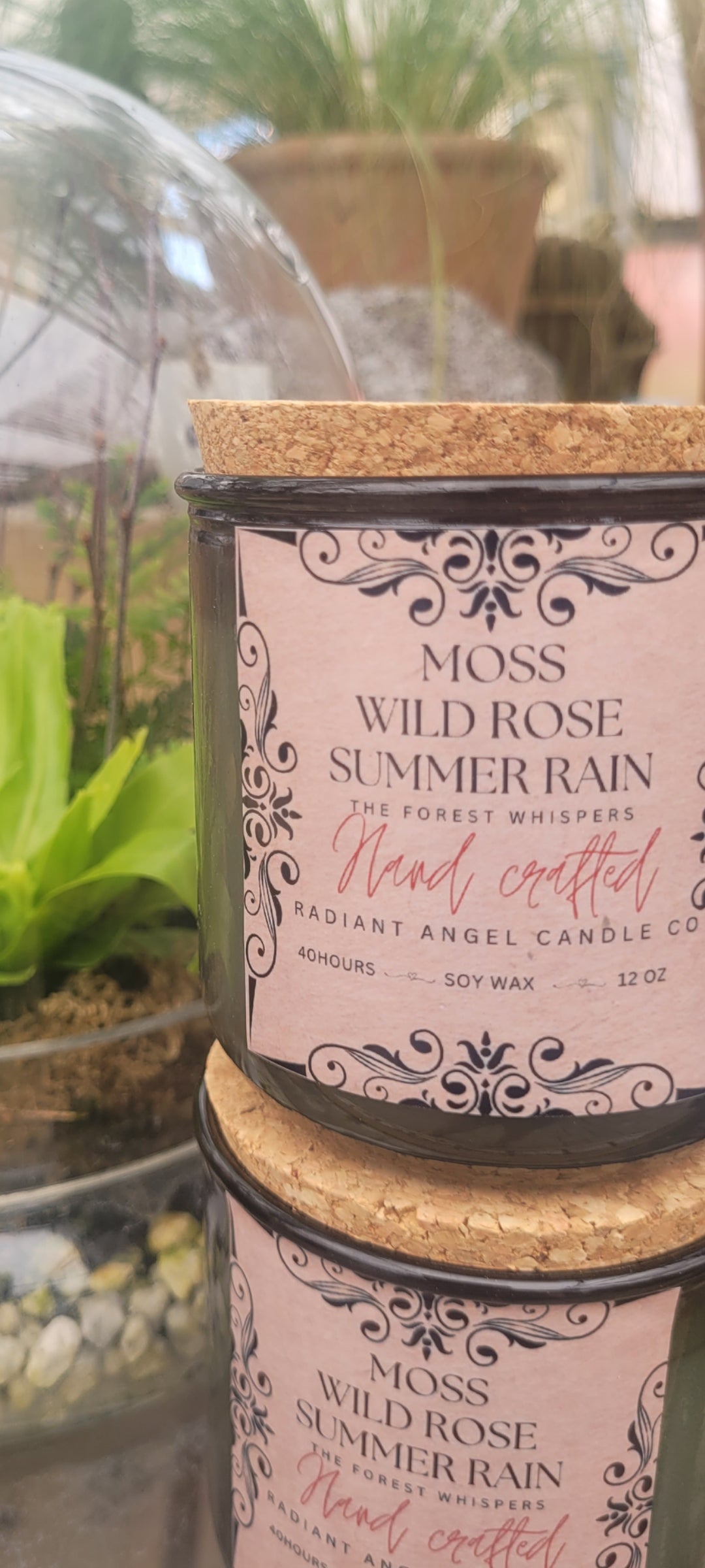 The Forest Whispers- Moss, Wild Roses & Summer Rain Scented Soy Candle