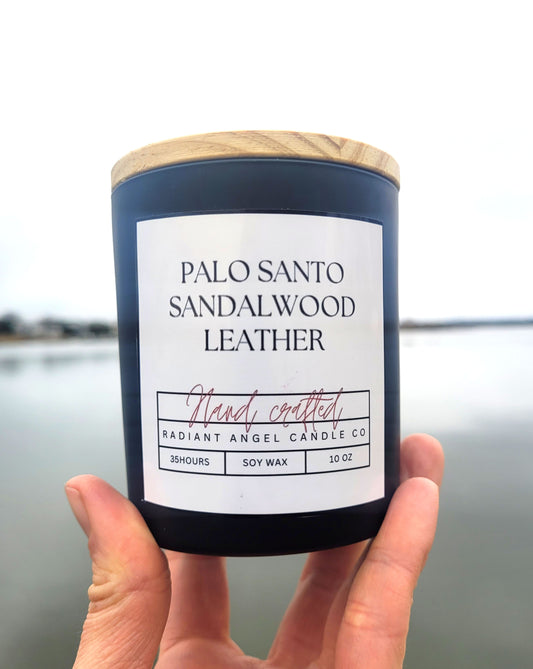 Palo Santo, Sandalwood, Leather Soy Candle