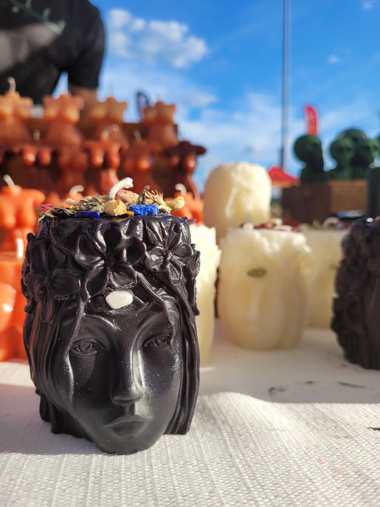 Earth Goddess Head Candle