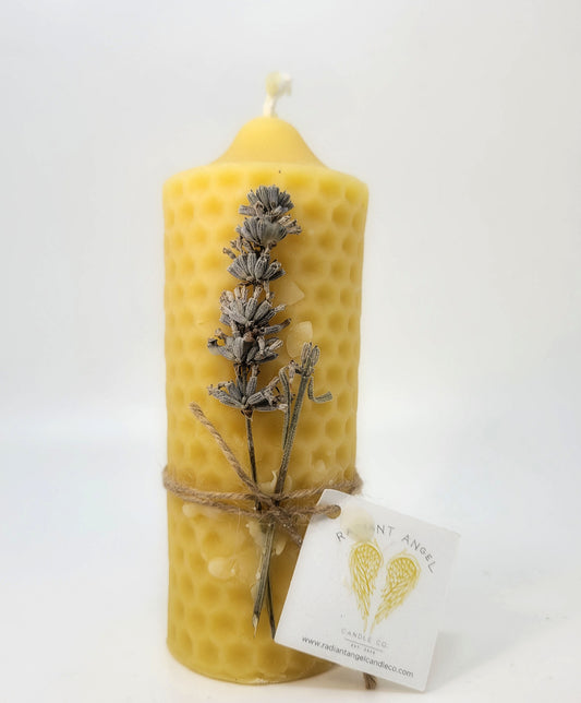 Honeycomb Beeswax Pillar Candle