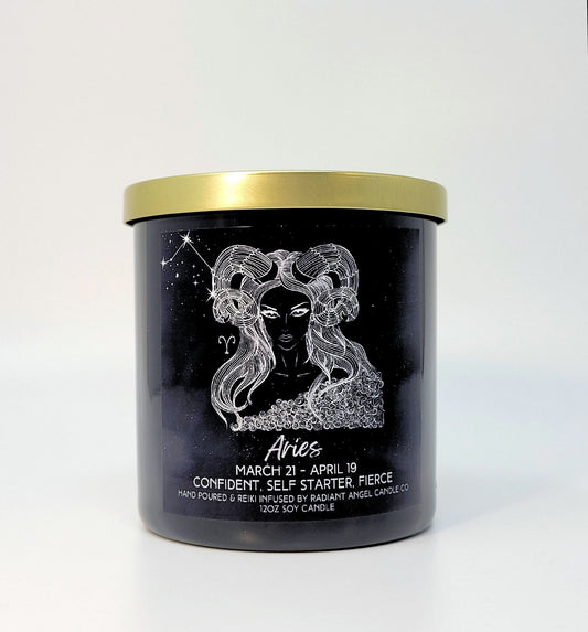 Aries Candle- Aries Goddess Soy Candle- Aries Zodiac Candle