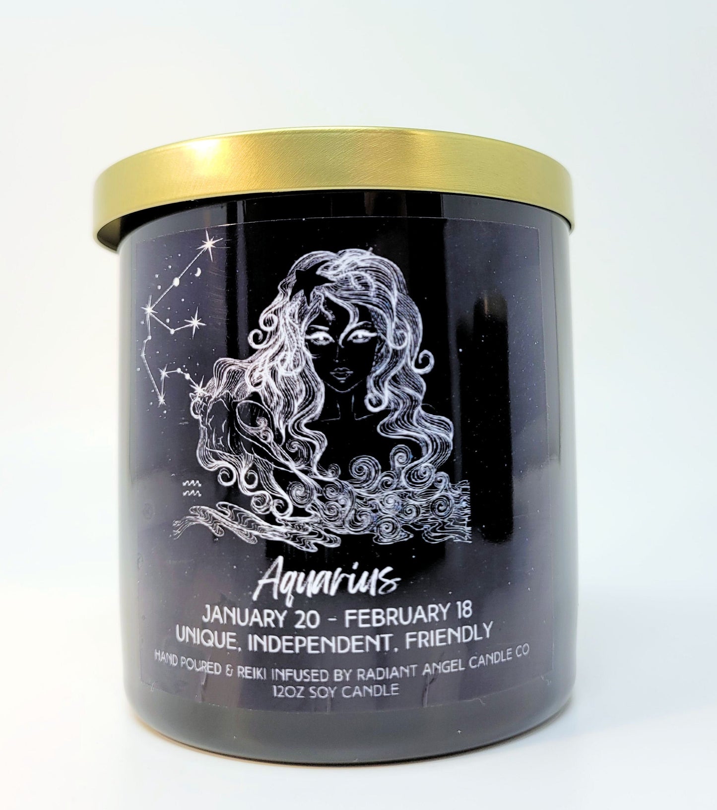 Aquarius, Aquarius Candle, Aquarius Goddess, Zodiac Candle