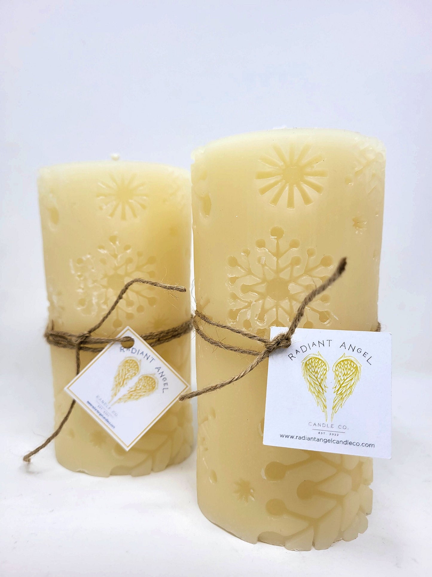 Snowflake Pillar Candle, Christmas PIllar Candle, Holiday PIllar, Candle