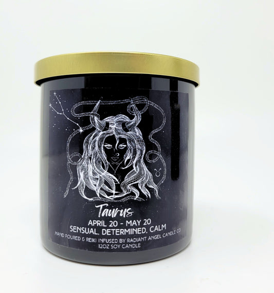 Taurus Candle, Taurus Goddess, Zodiac Candle