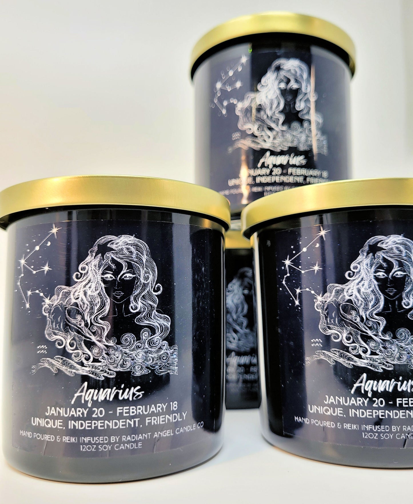 Aquarius, Aquarius Candle, Aquarius Goddess, Zodiac Candle