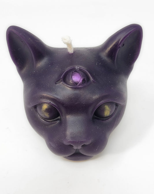 All Seeing Cat Beeswax Candle